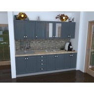 Bucatarie Zebra 2.6m MDF Gri - frezare dungi Bucatarie Zebra 2.6m MDF Gri - frezare dungi